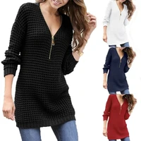 women knitted solid sexy sweater shirt dress female elegant autumn winter v neck full sleeve mini short party club knitting top