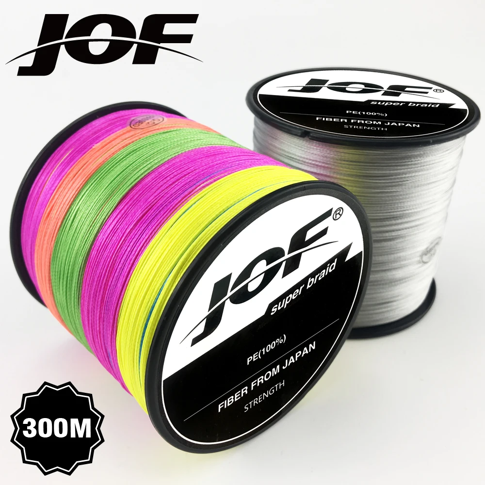 JOF 300 м ПЭ плетеная рыболовная леска 4 нити 8 Strands18 88LB многофиламентная шнур для