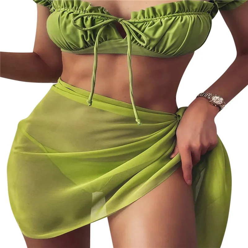 

Пикантная женская летняя пляжная шаль, Женская дышащая однотонная Праздничная накидка для бикини на шнуровке, платье, квадратные нарукавни...