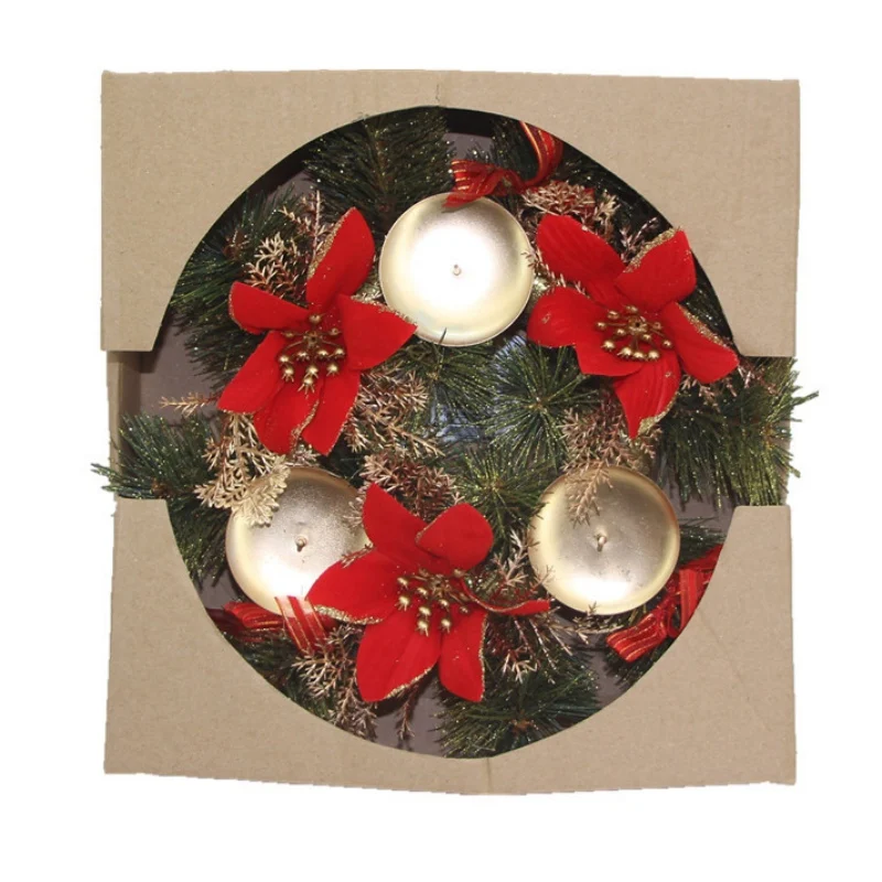 Искусственный Рождественский Новогодний венок гирлянда декоративный