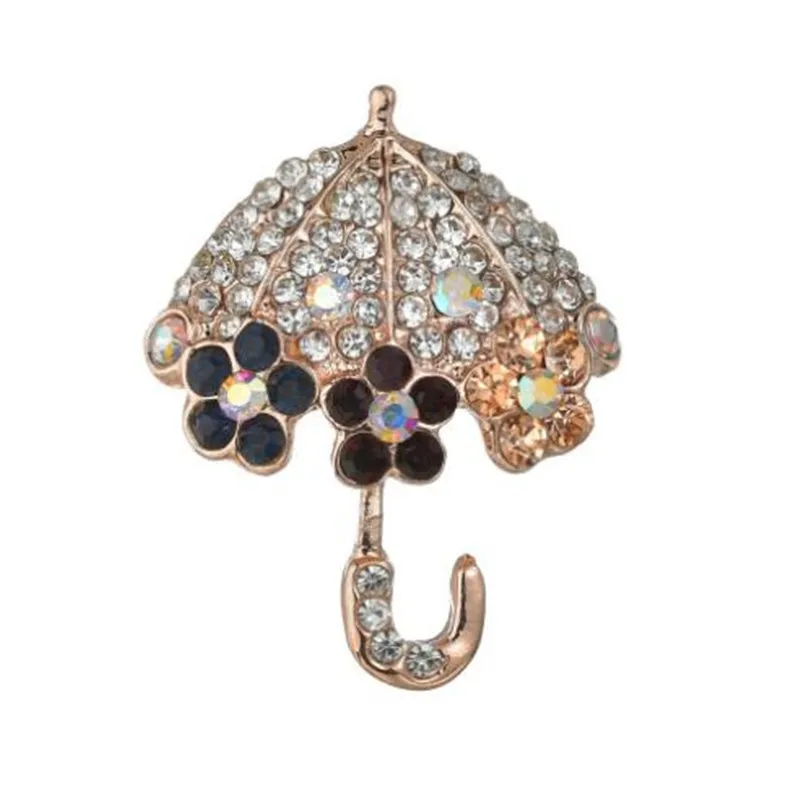 WKOUD модная маленькая брошь Зонтик для женщин Свадебные и вечерние ювелирные