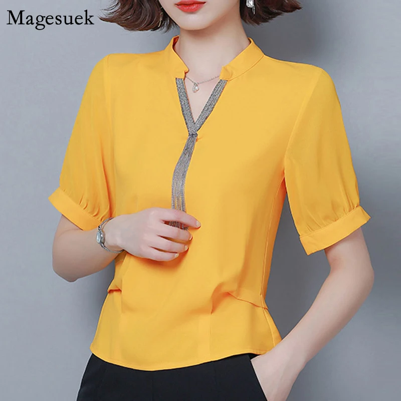 

Женская обувь на каждый день из однотонной шифоновой блузки для женщин топы 2021 летнее платье размера плюс футболки с кисточками, с v-образно...