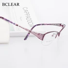Полуободковая оправа для очков BCLEAR, элегантные оптические Полуободковые очки по рецепту, оправа для очков для женщин