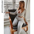 BOOFEENAA плисовой ткани; В наличии имеются 2 комплект из двух предметов Топ с длинным рукавом и брюки для дома; Одежда для отдыха; Одежда Осенние Зимние наряды, комплекты, подходящие для всей C97-FI49