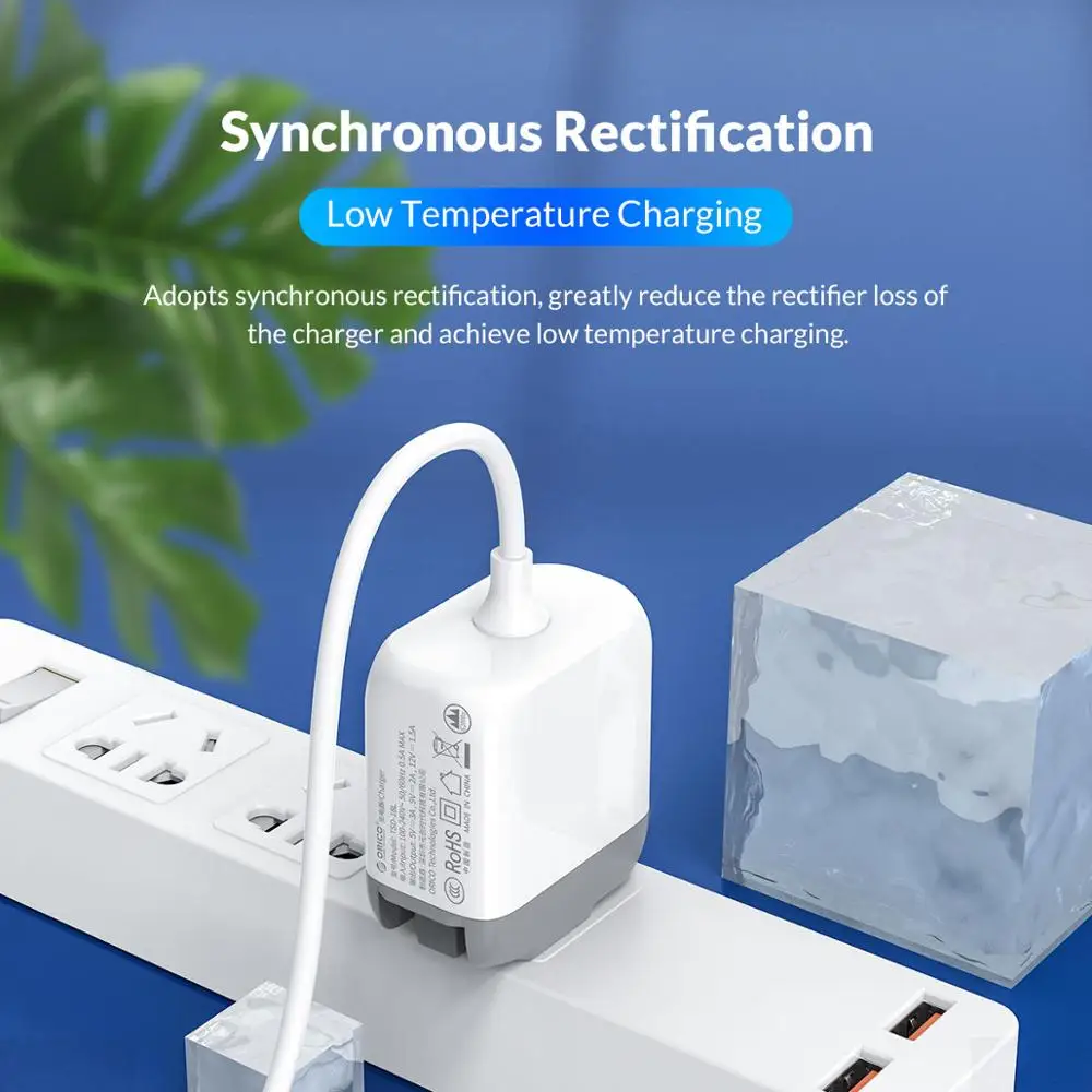 Зарядное устройство ORICO PD 3 0 с функцией быстрой зарядки и кабелем Type C для QC 18 Вт/30