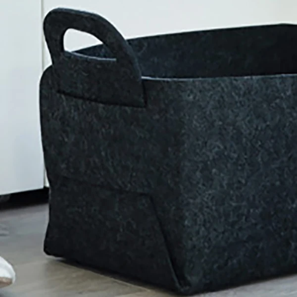 

Useful Goods Felt Collapsible Storage Basket for Laundry - Foldable Organizer Container Bin for Toys, Clothes, Towels, Closet,Bl