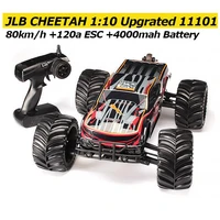 jlb racing cheetah 11101 110 80kmh rc car brushless 120a upgrade esc 4000mah battery remote control vehicles models rtr toys