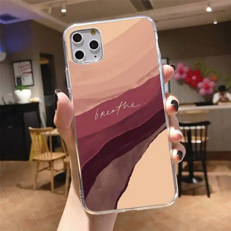 

Art blooming pattern abstract Phone Case Transparent for iPhone 6 7 8 11 12 s mini pro X XS XR MAX Plus cover funda shell