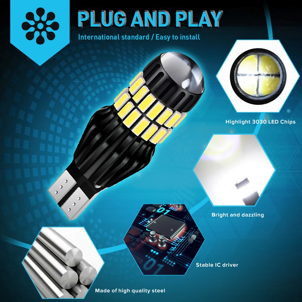 2x T15 W16W 921LED задний фонарь для Kia Rio K2 3 подлокотник Ceed Sportage Sorento Cerato Soul Picanto Optima K3 12V |