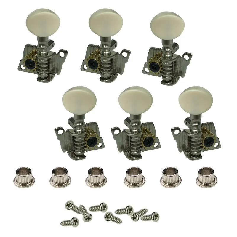 

B110 2 Colors Machine Heads 3 Left And 3 Right Economy Open - Gear Ukulele Tuners Zinc Silver Alloy Metail Chord Button Knobs