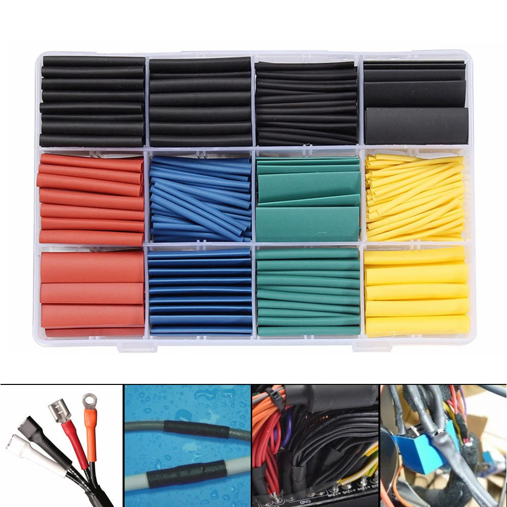 

530 Pcs Car Kit Heat Shrink Wire Electrical Tube Assorted Cable Sleeve