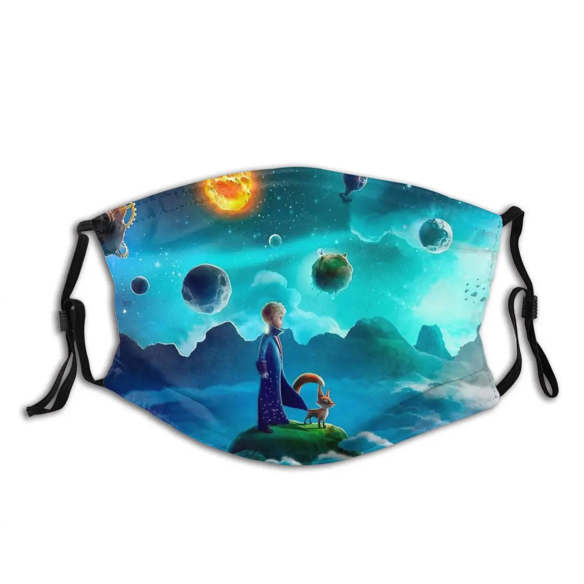 

The Little Prince And The Fox France Reusable Printed Mouth Face Mask with Filters Windproof Protection Cover Respirator Adult