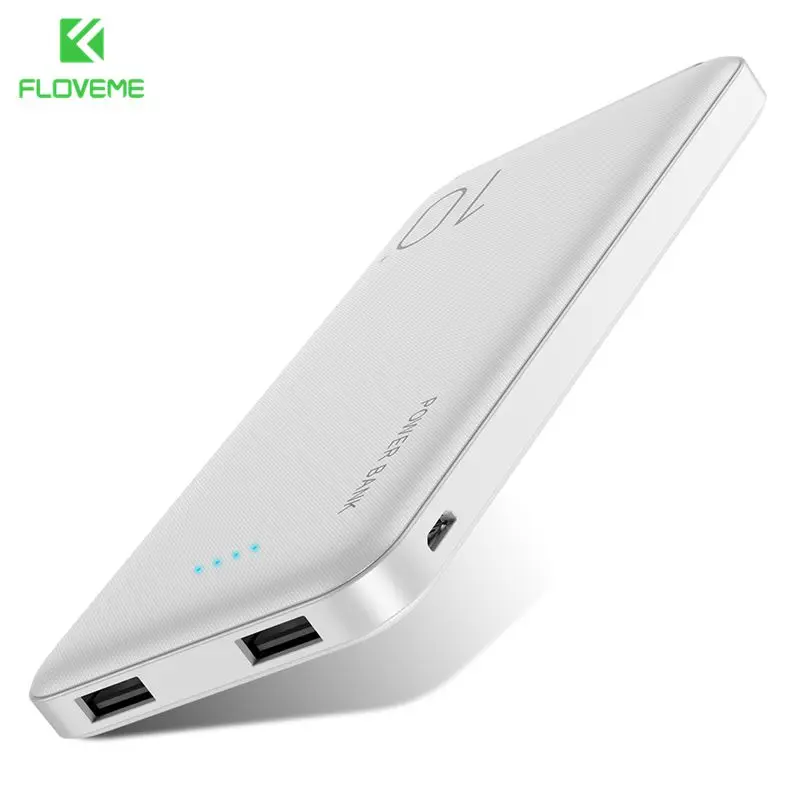FLOVEME 10000 мА/ч внешний аккумулятор для Xiao mi iphone двойной USB тонкий портативное