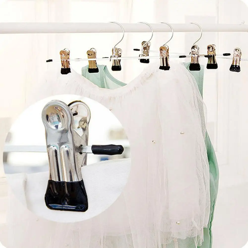 

1 шт. зажим для брюк ткань для балкона ванной Зажимная вешалка стальной зажим для брюк металлическая Нескользящая прищепка для гардероба X4V4