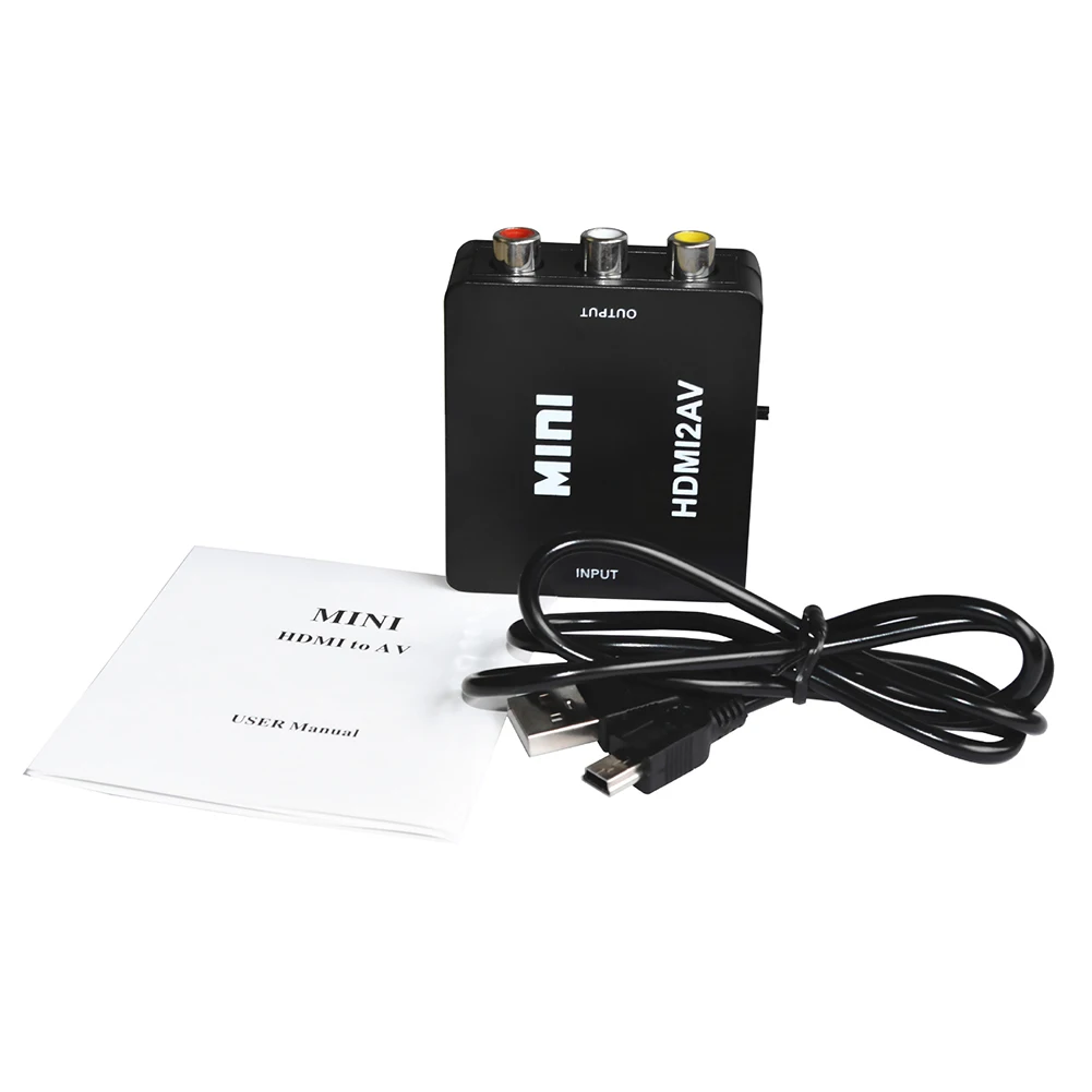 Адаптер HDMI в AV RCA CVBS 1080P Upscaler композитный HDTV Аудио Видео адаптер