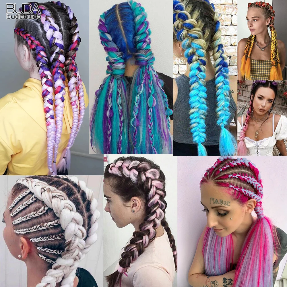 24Inch Easy Braids Synthetic Braiding Hair Long Straight Crochet Fiber Extensions For White Women Ombre Orange Red 80g/pc - купить по