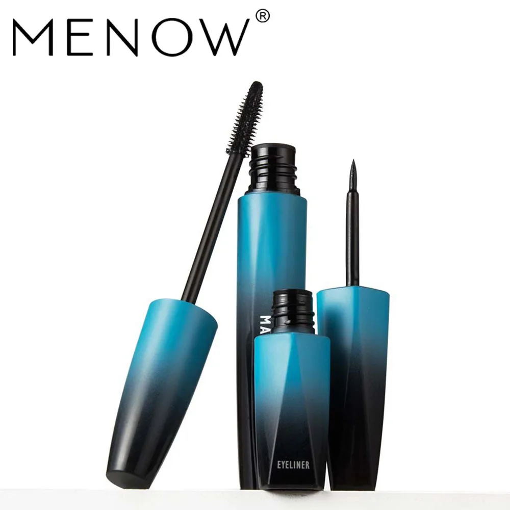 Menow Miele K904 Cool Black Eyeliner Two-Piece Set Waterproof Lengthening Not Smudge Eye Makeup