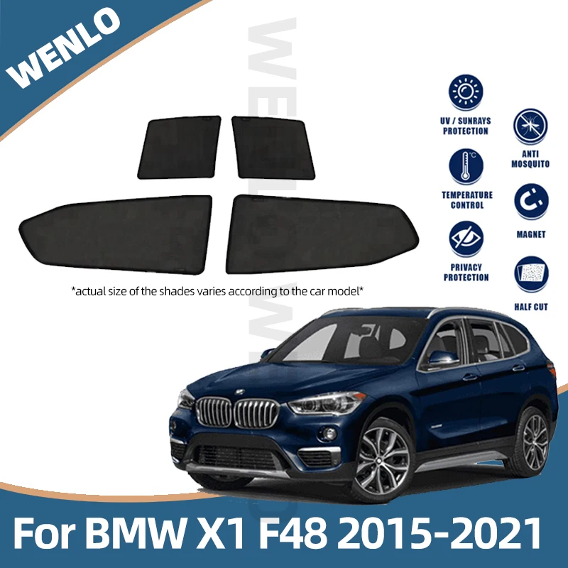 Magnetic Car Side Windows Sunshade For BMW X1 F48 2015-2021 Auto Mesh Shade Blind