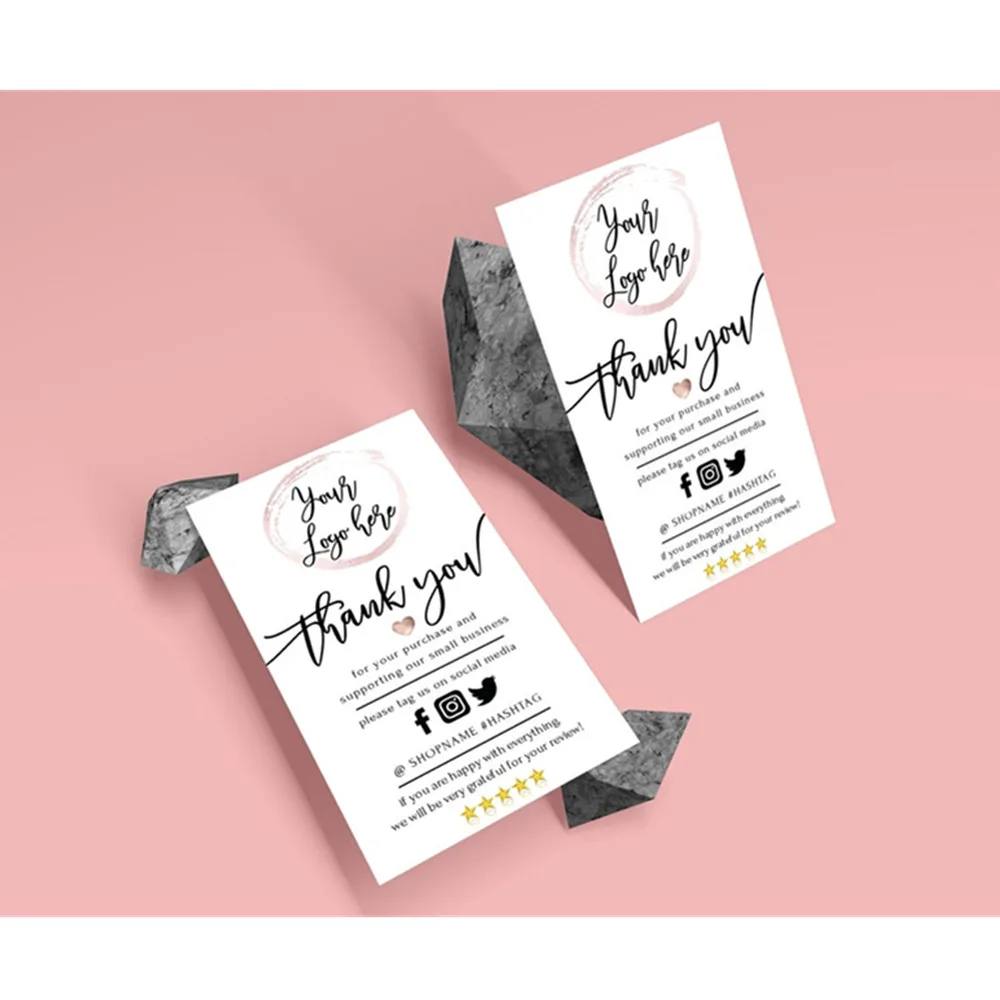 Маленькая визитная карточка простая для упаковки в магазин мини карта Спасибо за