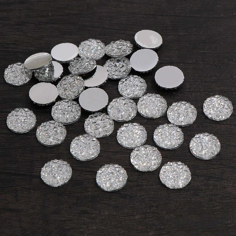 Новая мода 40 шт 12 мм прозрачные цветные плоские задние Кабошоны Камея G5 15|cabochon