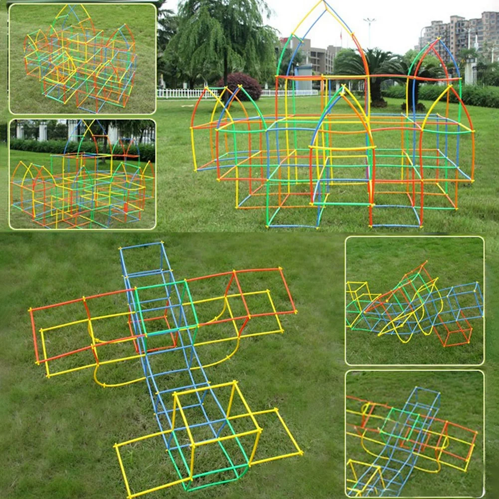 400 шт. DIY Творческий 4D соломинки Сборка строительные блоки детский сад подарки