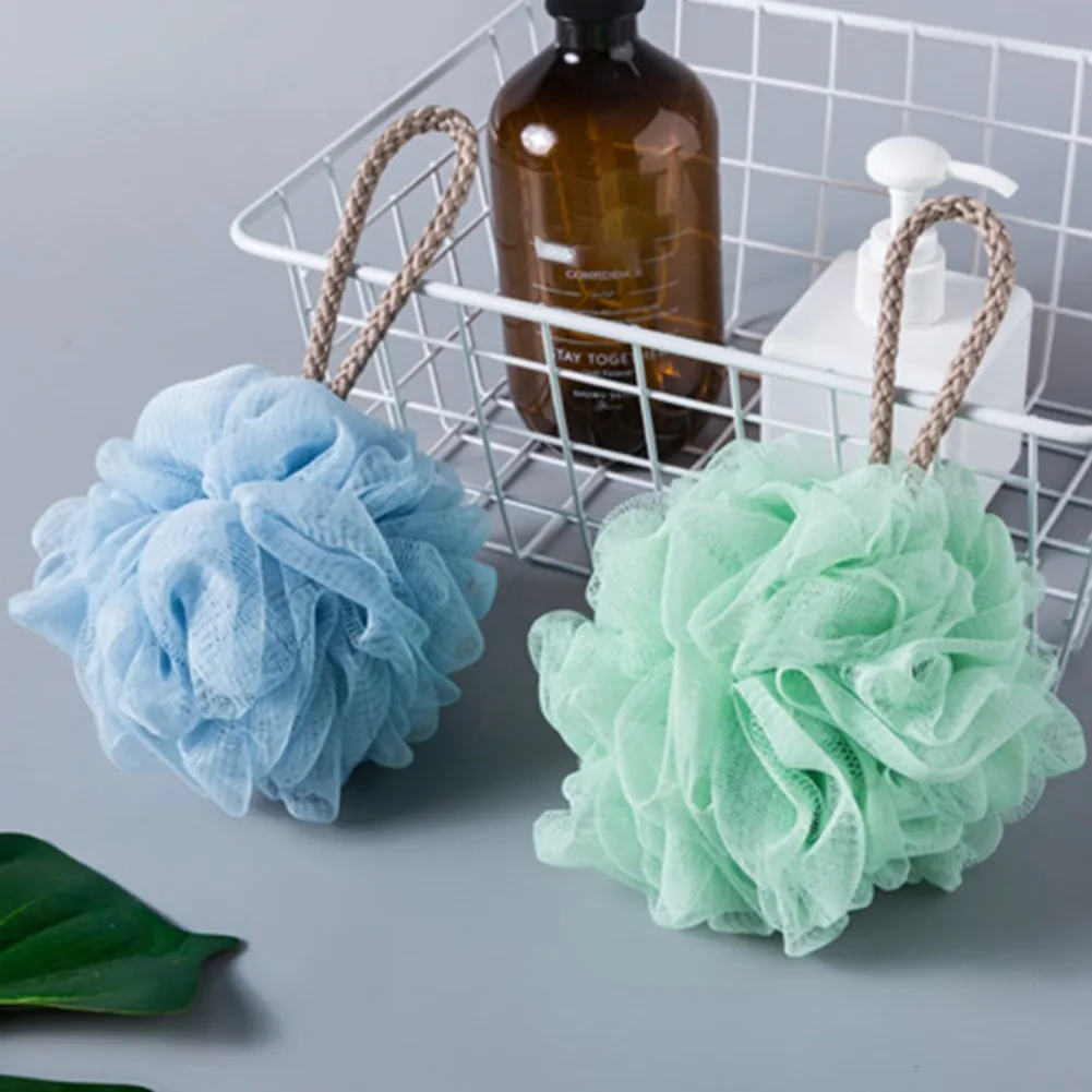 

Sponge Mesh Ball Exfoliating Body Puff Soft Bath Shower Wash Scrunchie Buffer Candy Color Super Soft Bath Ball Large