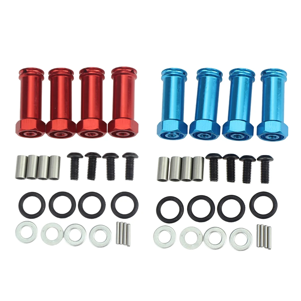 

4Pcs Aluminum 12mm Wheel Hex Hub Adapters 29.5mm Extension Longer Combiner for WLToys 144001 124018 124019 RC Truck Car Accs