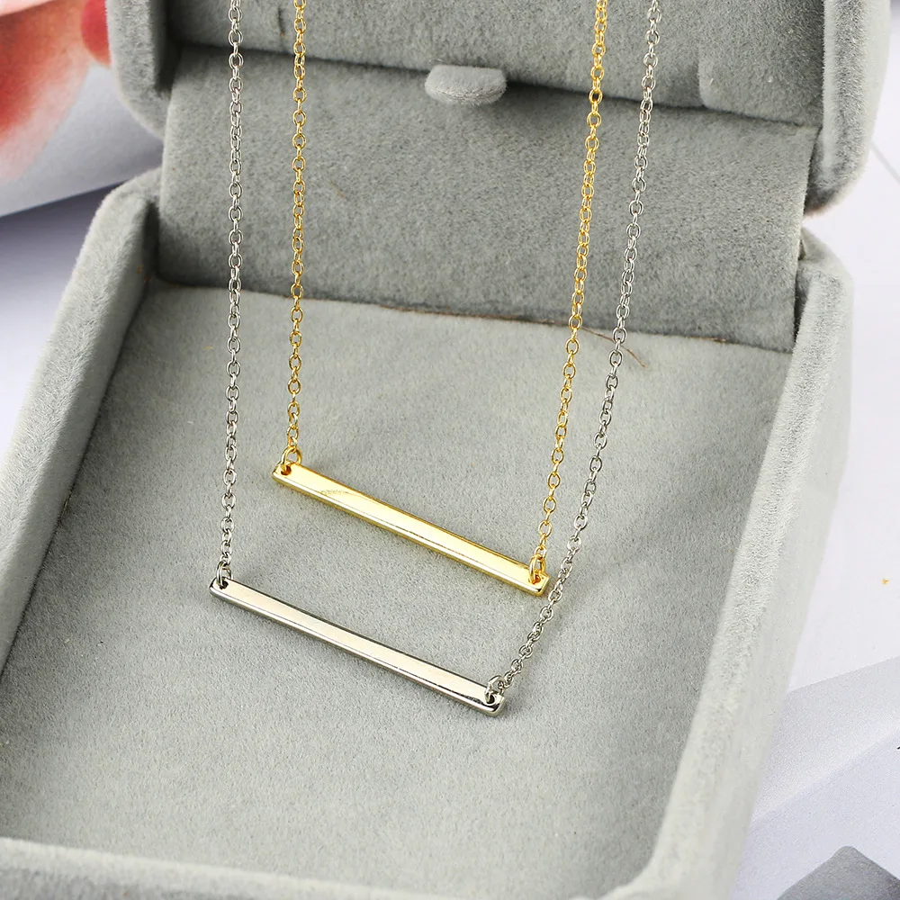 

S925 Sterling Silver Color Necklace 925 for Women Simple Word Collarbone Collar Necklace Chain Rose Gold Statement Jewelry Gift