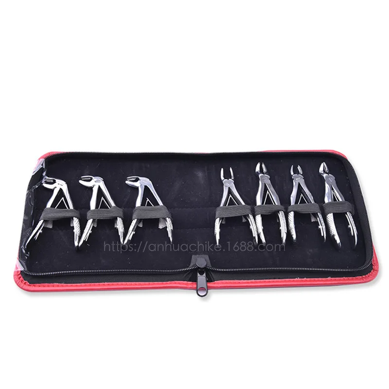 7pcs Stainless Steel Dental Forceps Children's Tooth Extraction Forcep Pliers Kit Orthodontic Dental Lab Instruments Tools