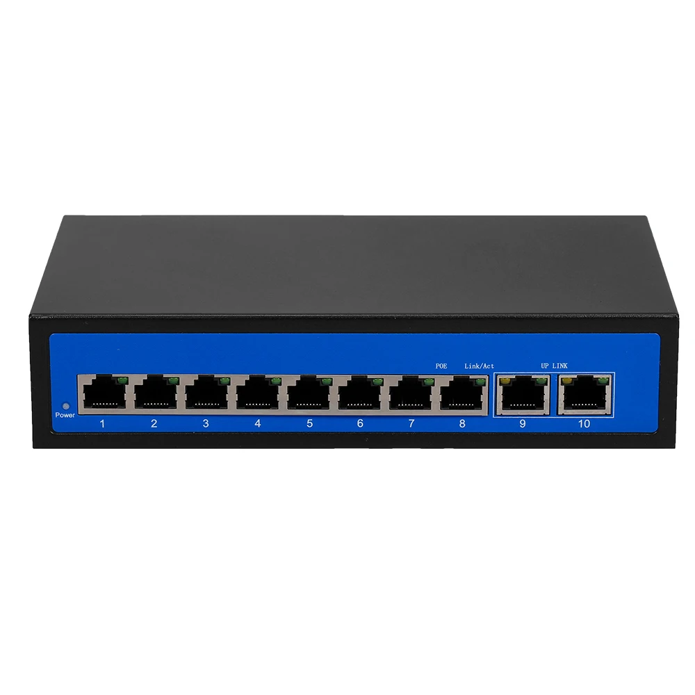 20 Гбит/с 8 Порты и разъёмы Poe коммутатор Ethernet сети 100 м vlan по восходящей линии