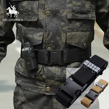 NO. ONEPAUL популярный мужской военный тактический ремень Регулируемый армейский тяжелый тренировочный для занятий спортом на открытом воздухе мужские аксессуары охоты NO. ONEPAUL популярный мужской военный тактический ремень Регулируемый армейский тяжелый тренировочный для занятий спортом на открытом воздухе мужские аксессуары охоты