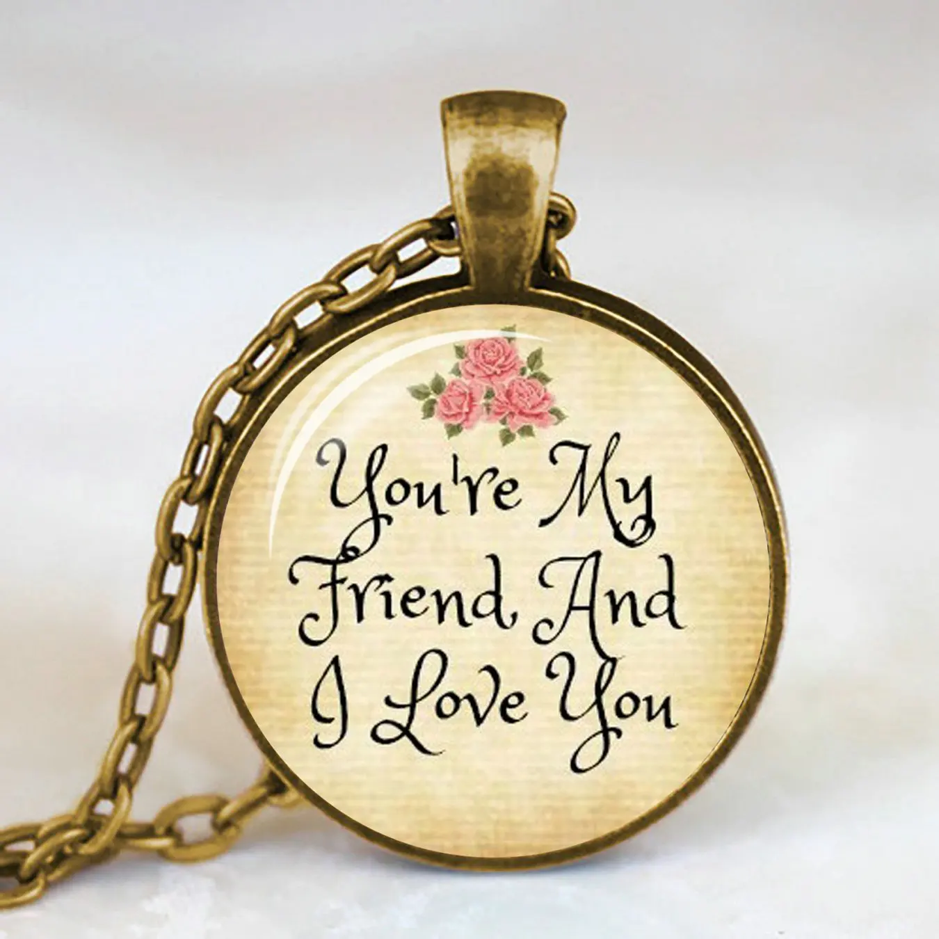 Вы мой друг я люблю тебя тема дружбы стеклянный кулон ожерелье ювелирные изделия