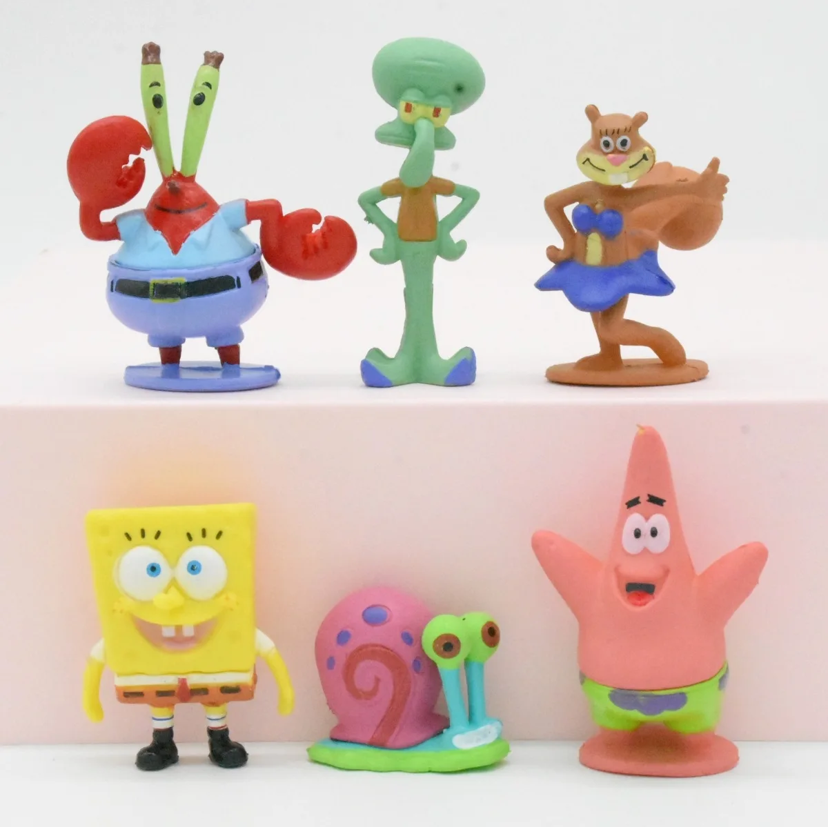 

6pcs/set 3-6cm Patrick Star Crab Boss Sandy Action Figures Dolls Patrick Star Anime Cartoon Figurines PVC Doll Children Kids Toy
