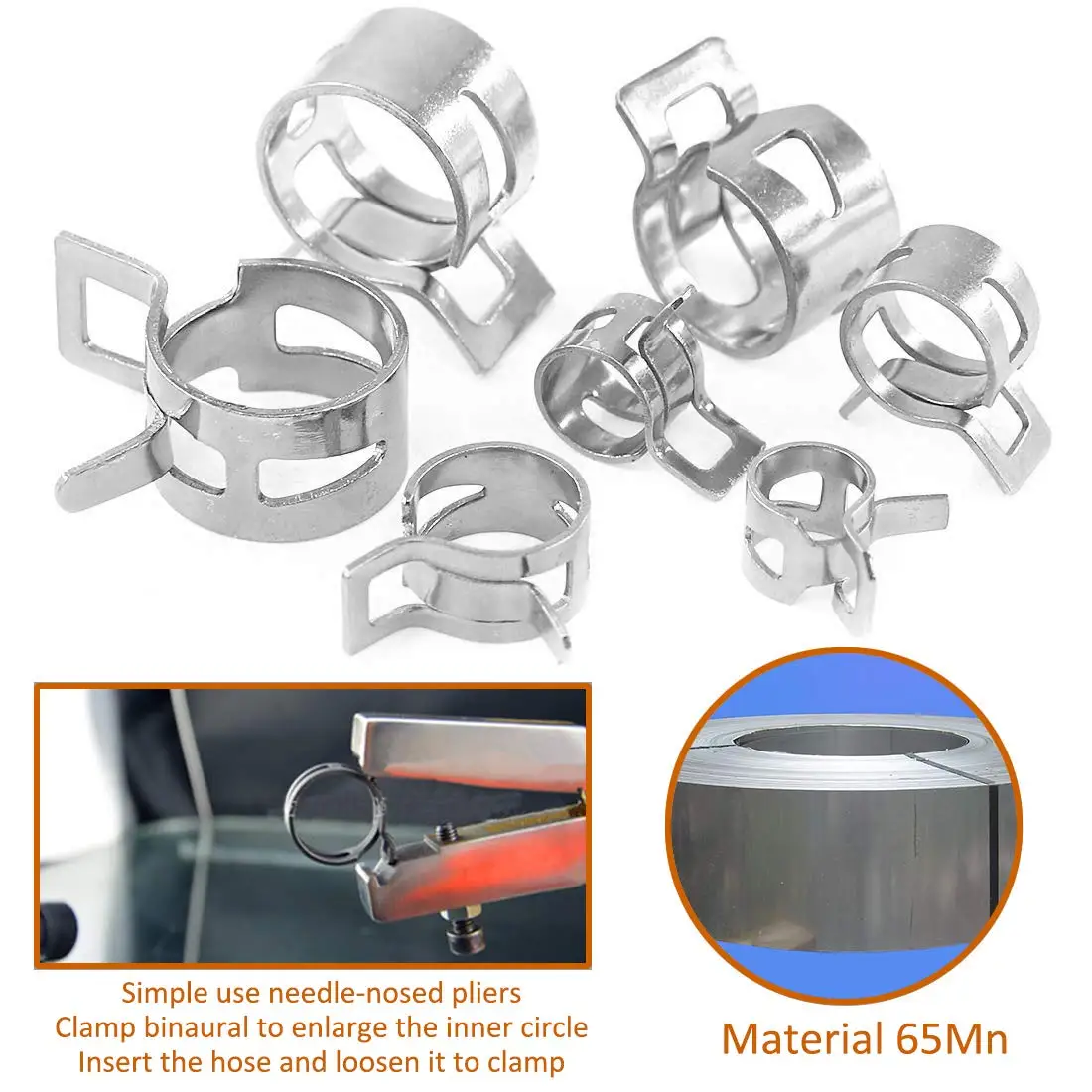 Free Shipping 80pcs/set 7-18mm Spring Clip Hose Clamp Fastener Fuel Line Water Pipe Air Tube Car Plumbing Tools |