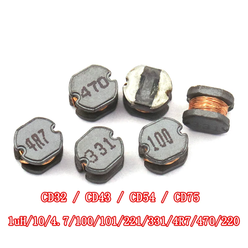 10 шт. CD32/43 54 CD75 smd патч силовой индуктор 10UH/4,7/100/101/221/331 470 220 обмотка индуктора