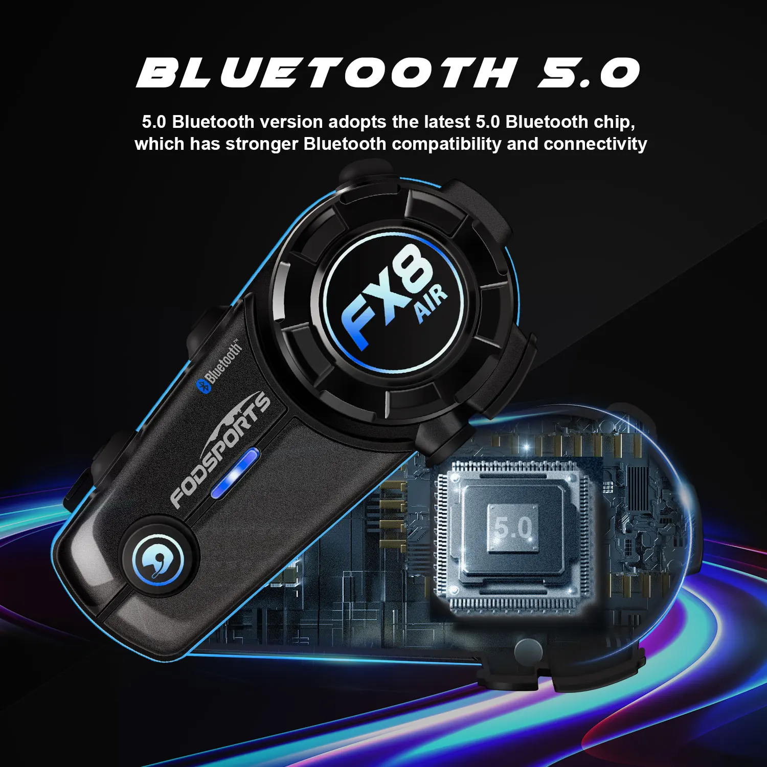 2 предмета Foot Sport FX8 AIR Helmet Intercom Мотоцикл Bluetooth-гарнитуры Водонепроницаемый