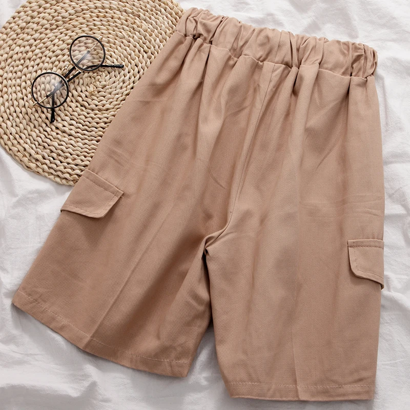 

Shorts Women Elastic-waist Summer Knee-length Hip-hop Solid All-match Outwear Womens Trendy Lace-up Korean Style Cool Loose Chic