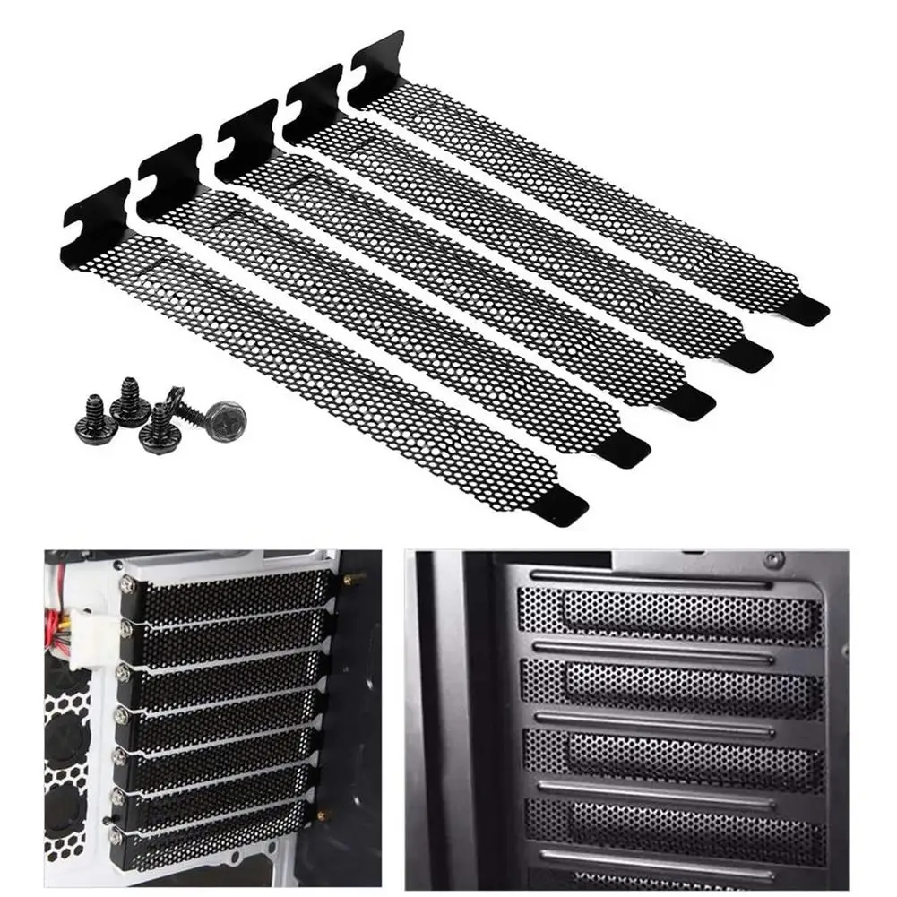 

1Pc PCI Slot Cover Black Metal Punching Cooling Fan Dust Filter Dust Filter Blanking Board for Ventilation PC Computer Case