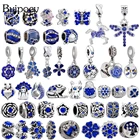 Buipoey, 2 шт., синие Бусины в форме цветов, ромашки, подвески, очаровательные Мультяшные животные, подвески, подходят для самостоятельного изготовления браслетов, ожерелий из бисера