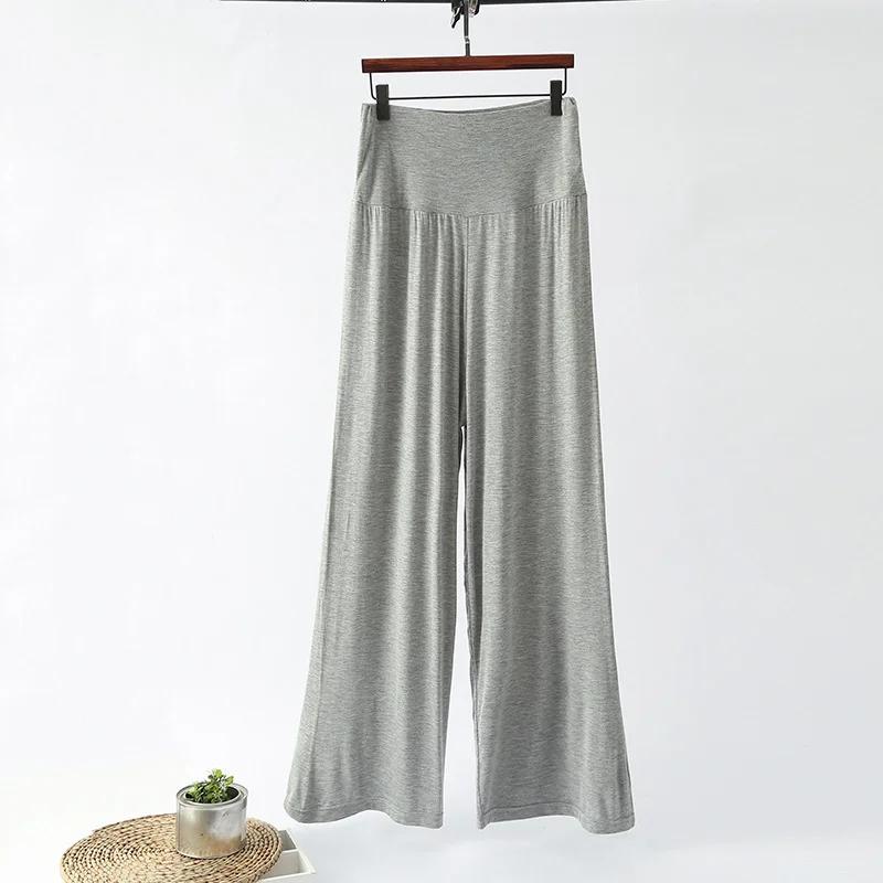 

2021 spring summer new plus size modal wide leg pants casual female 100kg loose high waist home pants sleep bottoms pants soft