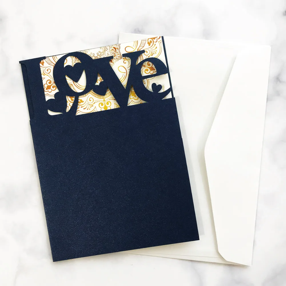

20pcs/lot Hollow Out Pearl Paper Craft Greeting Invitations Cards Romantic Valentine Birthday Wedding Anniversary Greeting Card