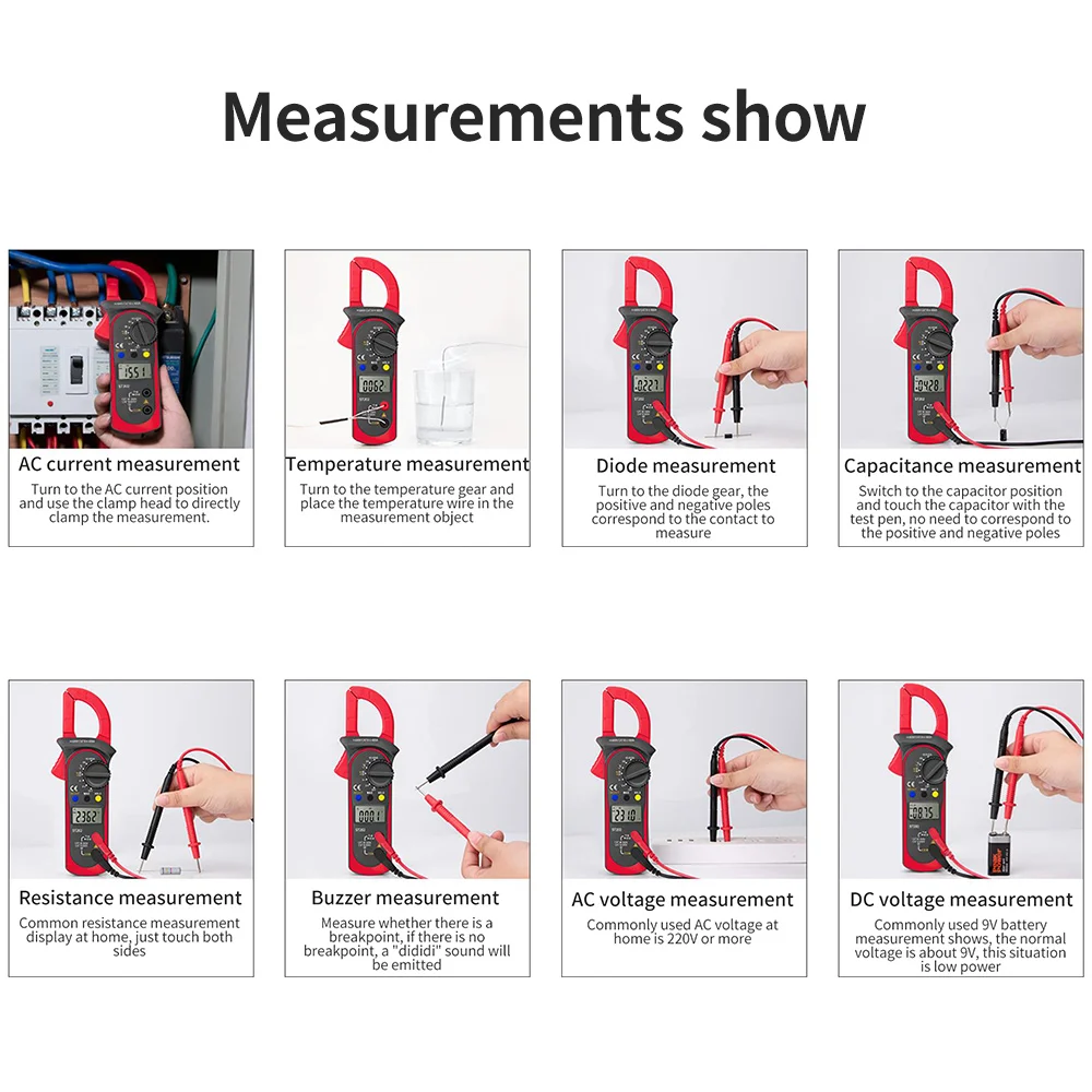 Умный Цифровой мультиметр зажим ANENG ST202 Вольтметр постоянного и переменного тока