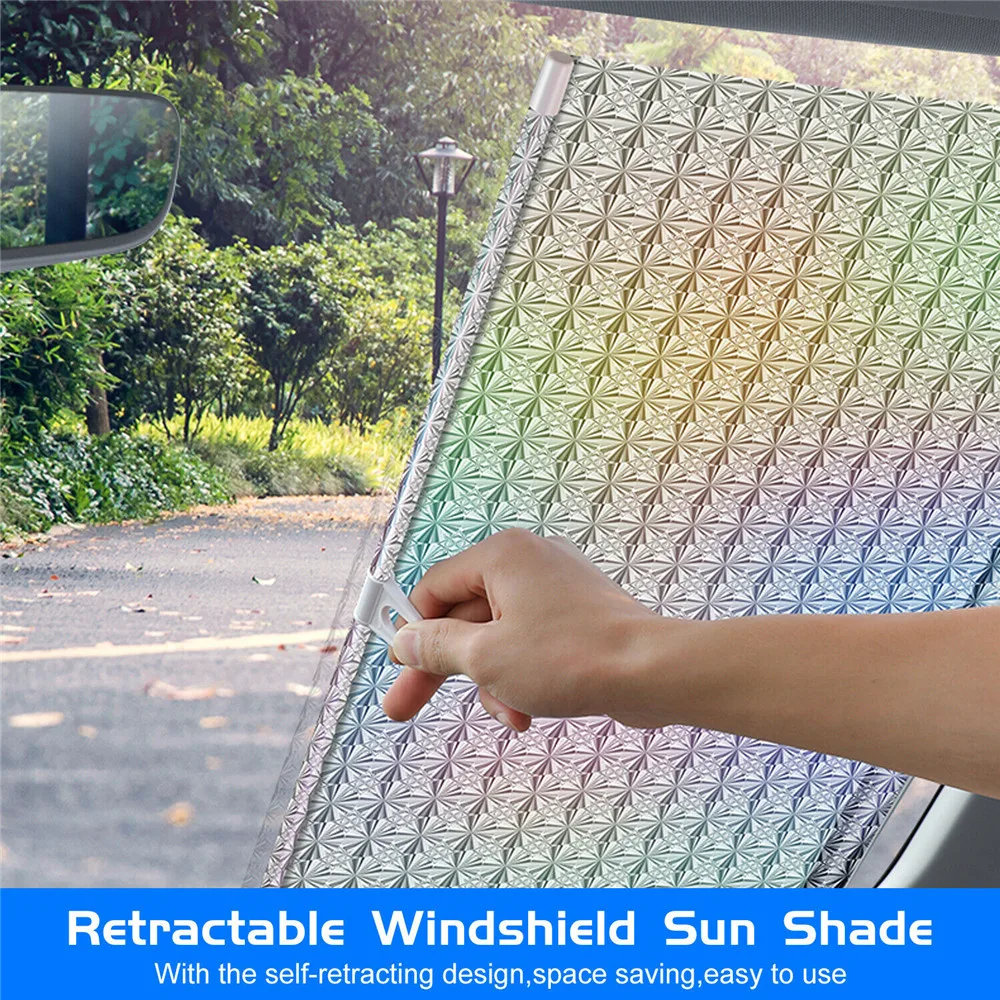 

Retractable Car Side Window Sunshade Blind Protection Window Film Rear Sunshade Auto Sun Shade Visor Roller Car Curtain 50x125cm
