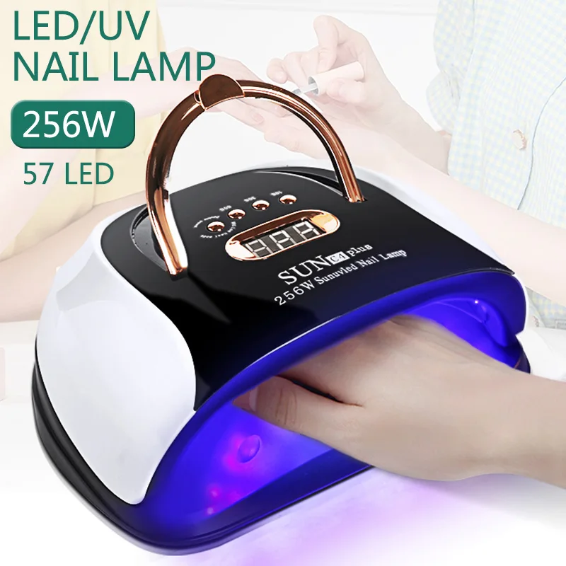 

256W UV LED Nail Lamp For Drying Nails All Gel Polish Nail Dryer Lamp For Manicure Salon 57 LEDs Light With Auto Sensing 4 Timer