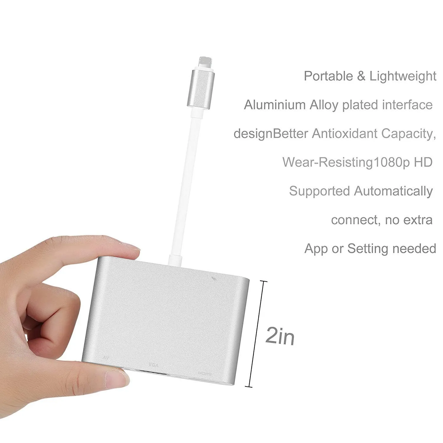 4 In1 Digital Audio Video HDTV Converter for IPhone To HDMI VGA AV Adapter Xs X XR 8 7 6plus IPad Air/mini/pro | Электроника