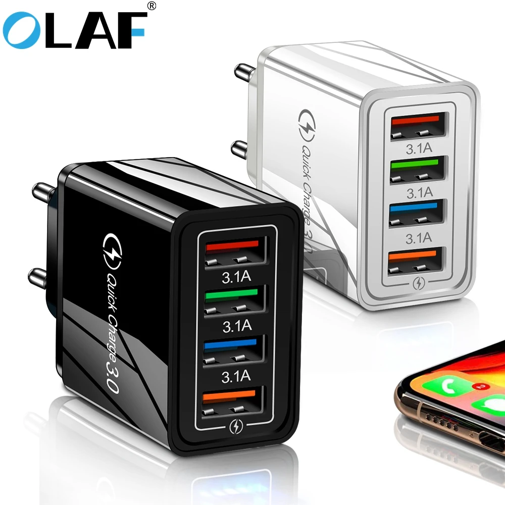 Olaf 48 Вт быстрое зарядное устройство 3 0 USB для iphone Samsung Tablet EU US Plug настенный