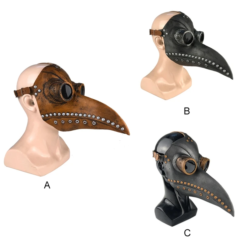Латексная Маска чумы на Хэллоуин длинный нос клюв птица ворона аксессуары для