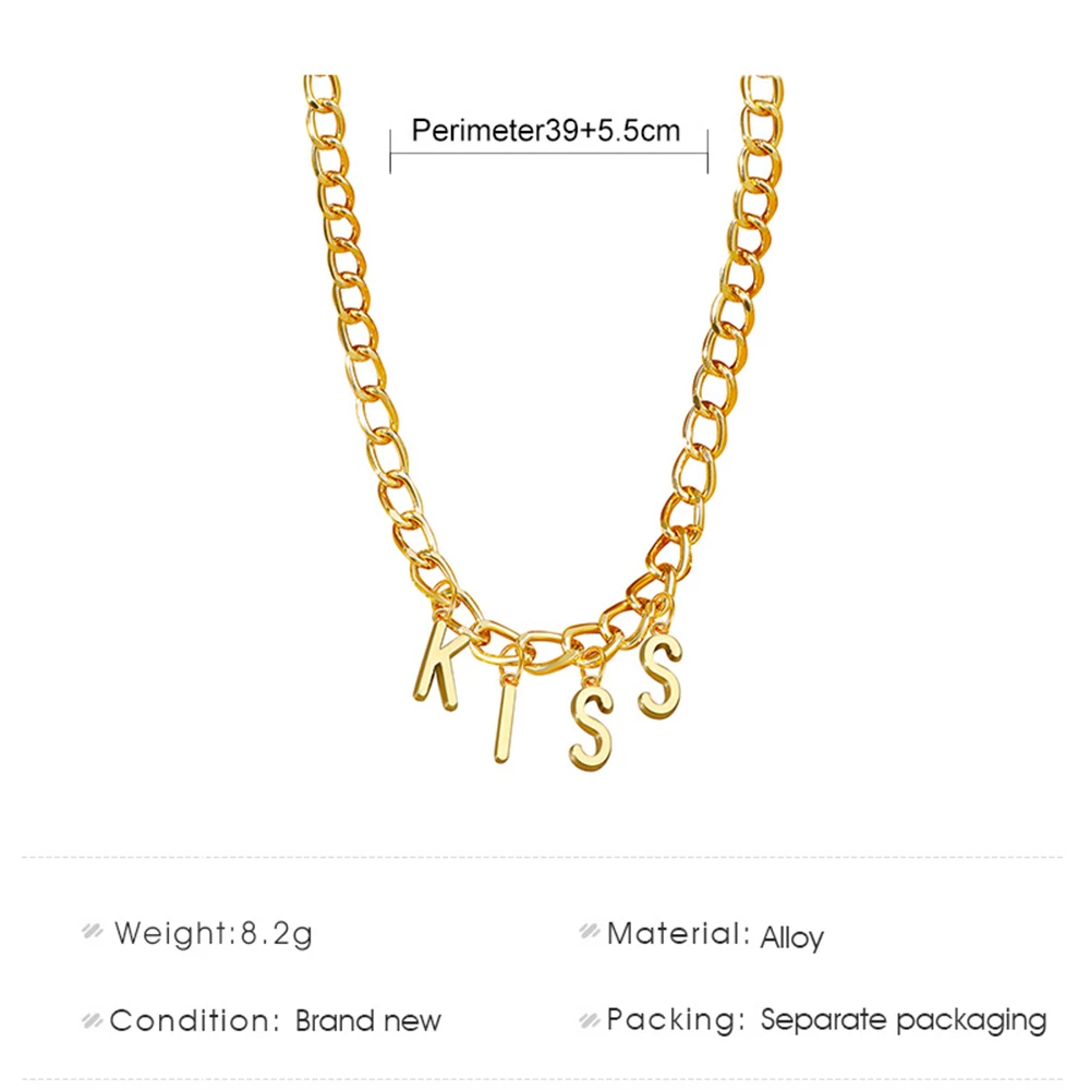 

Simple Gold Choker Necklace for Women Girls QUEEN HONEY ANGEL Alloy Letters Collar Necklace Trendy New Jewelry Gifts
