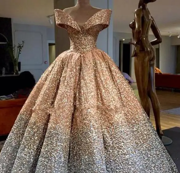 Великолепные Длинные вечерние платья, бальное платье abiye abendkleider robe de soiree Vestidos De Festa, вечернее платье с блестками, пышное, по индивидуальному заказу - Цвет: picture color