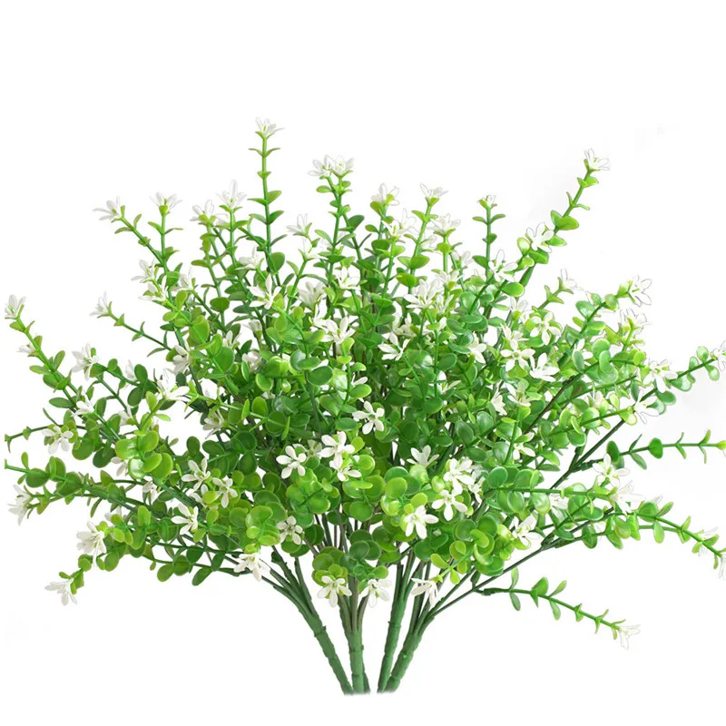 Simulation 7 branches eucalyptus leaves fake grass bouquet potted ornaments design green plants interior decoration small flower | Дом и сад